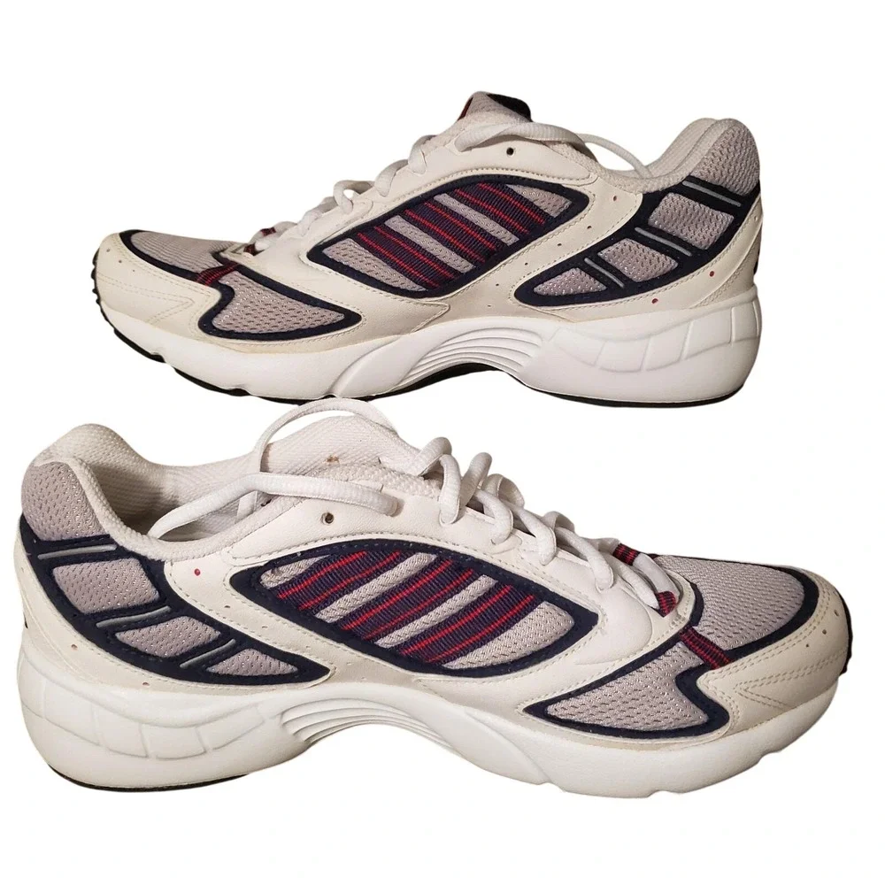 NWOB VTG 90s Adidas Running‎ Shoes White Gray Red Stripes Athletic Sneakers